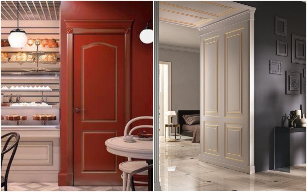 Двери в патине с узорами